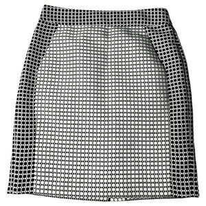 Banana Republic Lined Black White Houndstooth Pencil Straight Mini Skirt Size 4